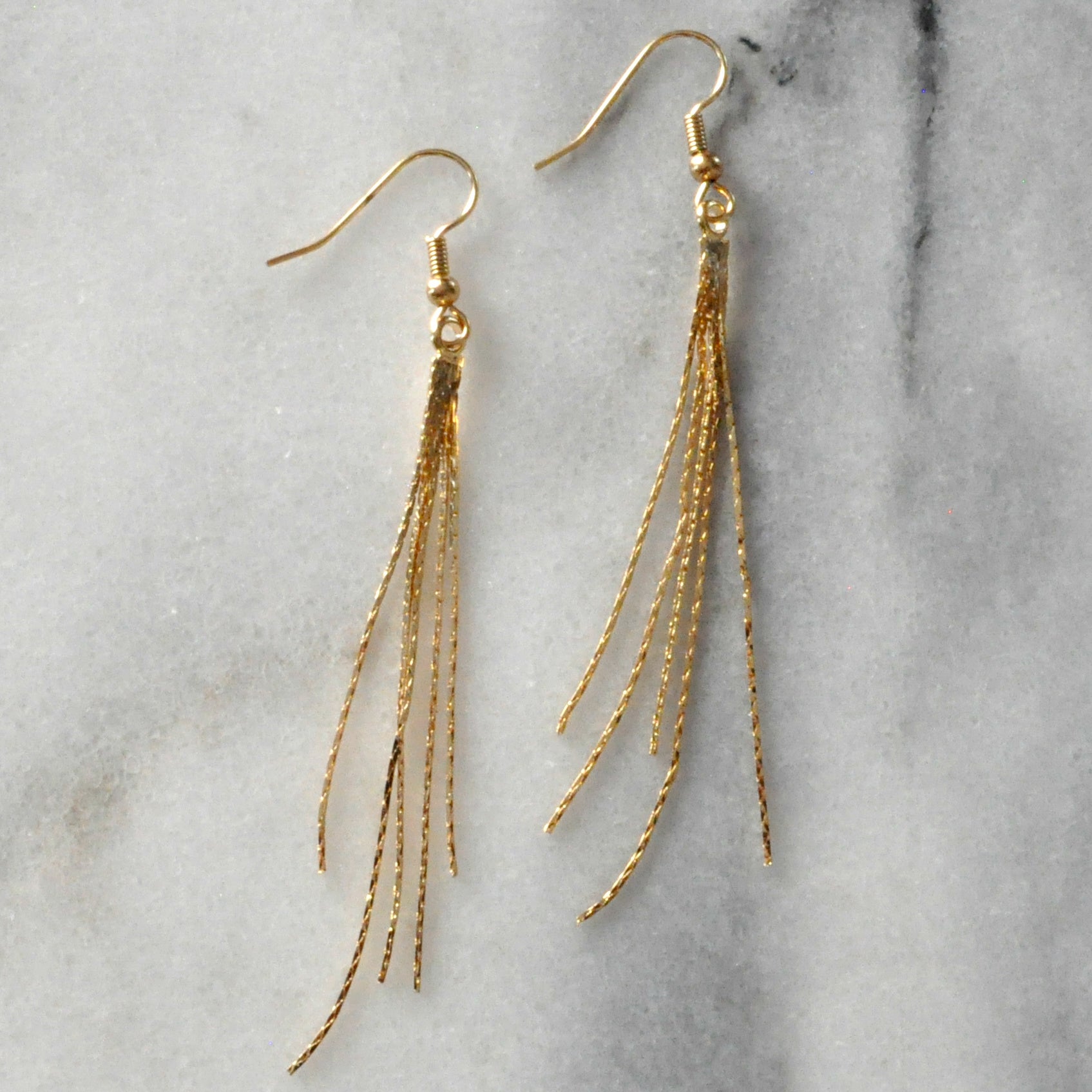 Gold Color Big Acrylic Chain Tassel Drop Party Earrings – Neshe Fashion  Jewelry